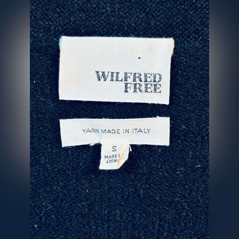 Wilfred Free Aritzia Black Wool Alpaca Wrap Ballet Sweater Small - Picture 7 of 9